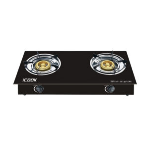 iCook IC202 Two-Burner Glass Top Gas Cooker