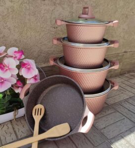 UNIQUE 12Pcs Granite Cookware Set