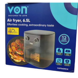Von VAF065MCK Manual Air Fryer – 6.5L