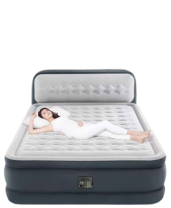 Beam airbed with inbuilt pump and headboard